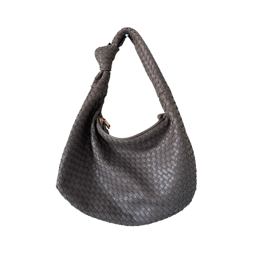 Melie Bianco Woven Hobo Bag in Gray